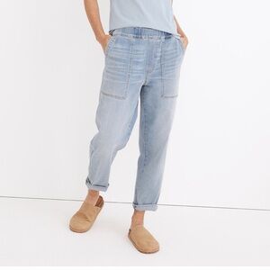 Madewell Pull On Relaxed Jeans ND644 Lisford Wash Small S blue